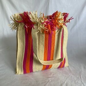 BTB Los Angeles Straw Beach Tote